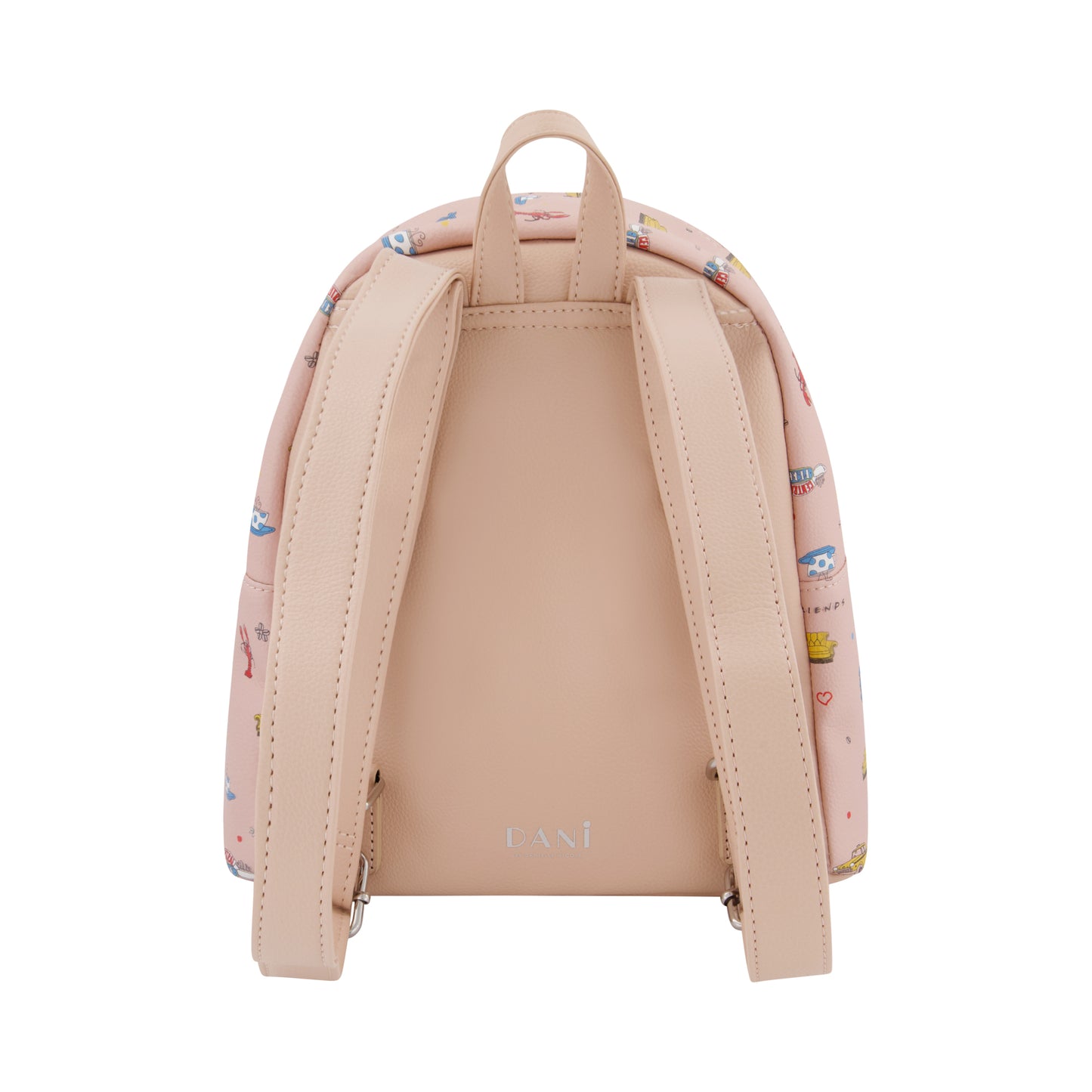 Friends Central Perk Mini Backpack, Small Bookbag, Pink