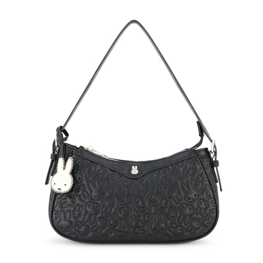 Danielle Nicole Miffy Quilted PU Shoulder Bag with Charm in Black