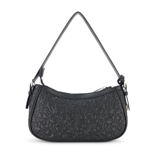 Danielle Nicole Miffy Quilted PU Shoulder Bag with Charm in Black