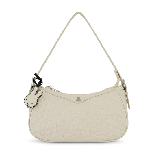 Danielle Nicole Miffy Quilted PU Shoulder Bag with Charm in White