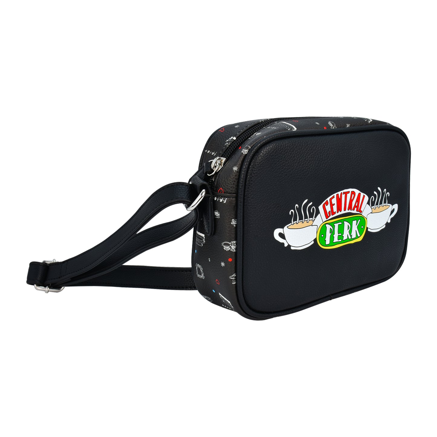 Friends Central Perk Logo Crossbody Bag, Purse for Women, Black