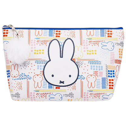 Danielle Nicole  x Miffy Allover Print Trapezoid Cosmetic Bag with Pom-Pom Charm
