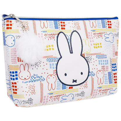 Danielle Nicole  x Miffy Allover Print Trapezoid Cosmetic Bag with Pom-Pom Charm