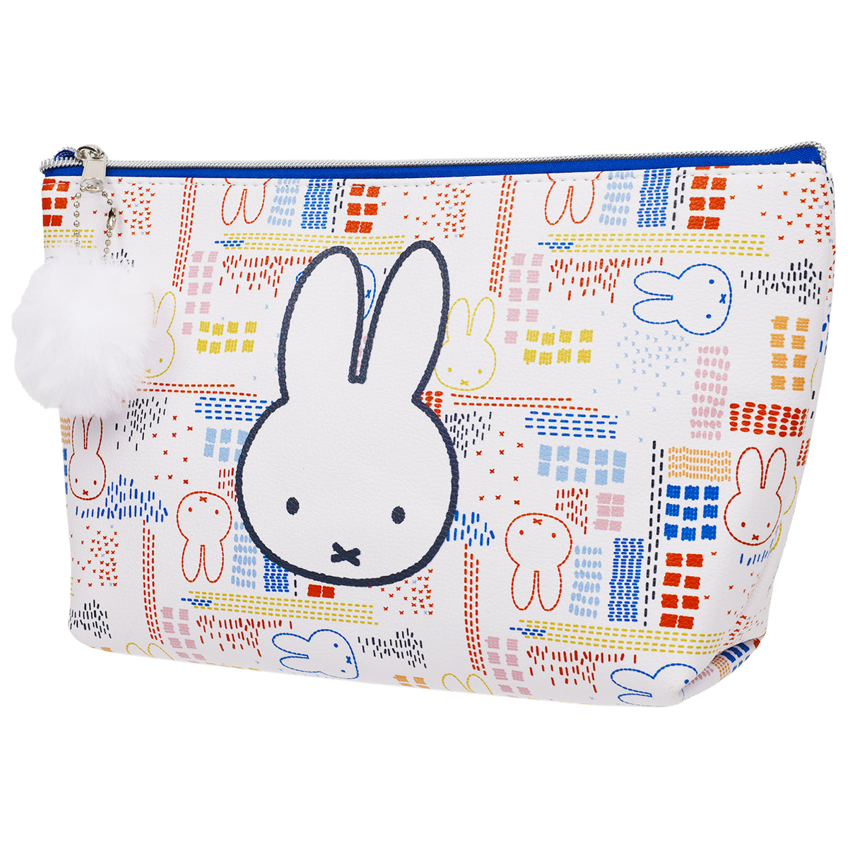 Danielle Nicole  x Miffy Allover Print Trapezoid Cosmetic Bag with Pom-Pom Charm
