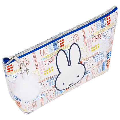 Danielle Nicole  x Miffy Allover Print Trapezoid Cosmetic Bag with Pom-Pom Charm